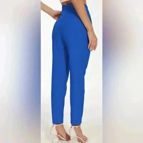 NWOT Slim-Fit Stylish Solid Color Slim Pleated Stretch Straight Leg Pants - Picture 2 of 11